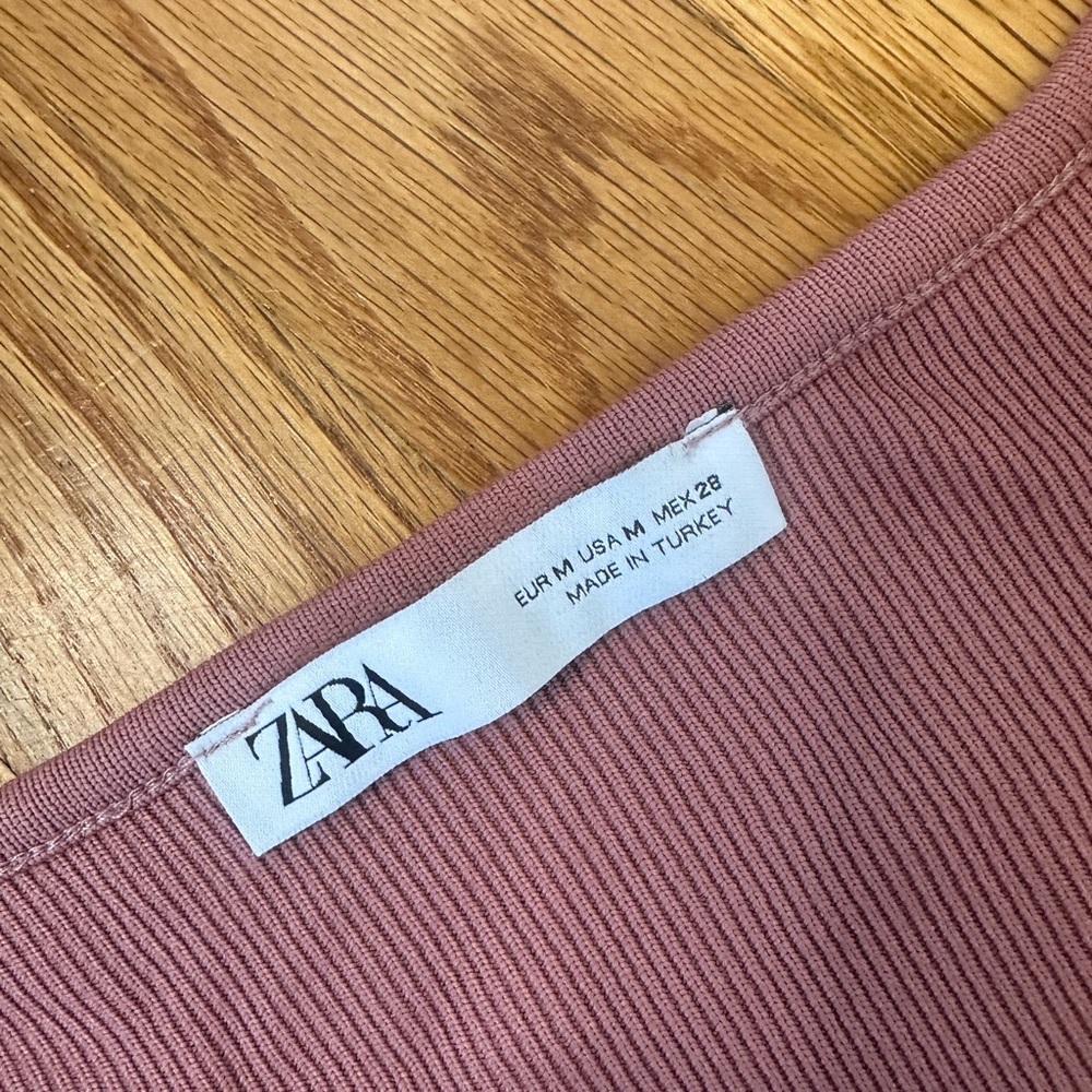 Long Sleeve Mauve Ribbed Zara Bodysuit - Picture 5 of 8